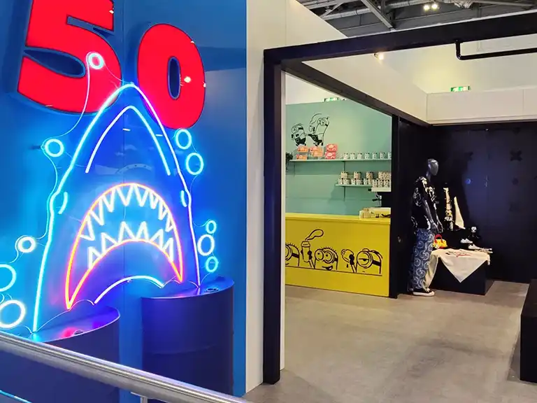 Pop Up Shops | A picture of a cartoon themed pop up shop interior