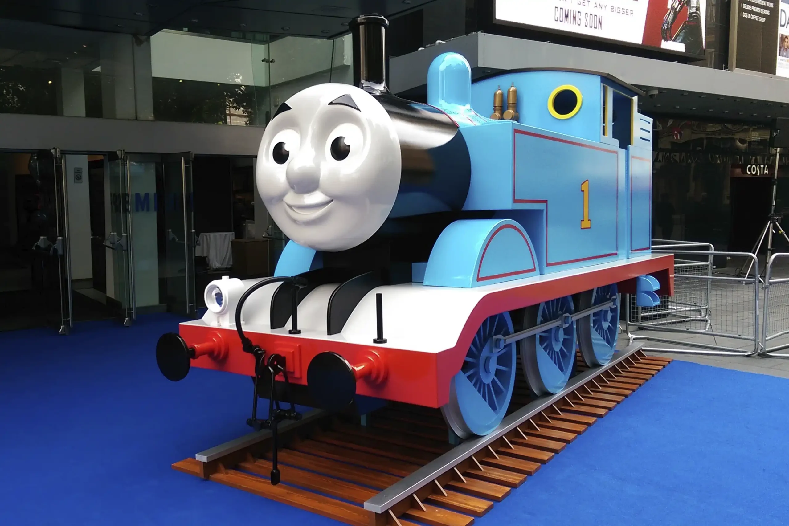 Prop Designers | A blue Thomas the Tank Engine prop