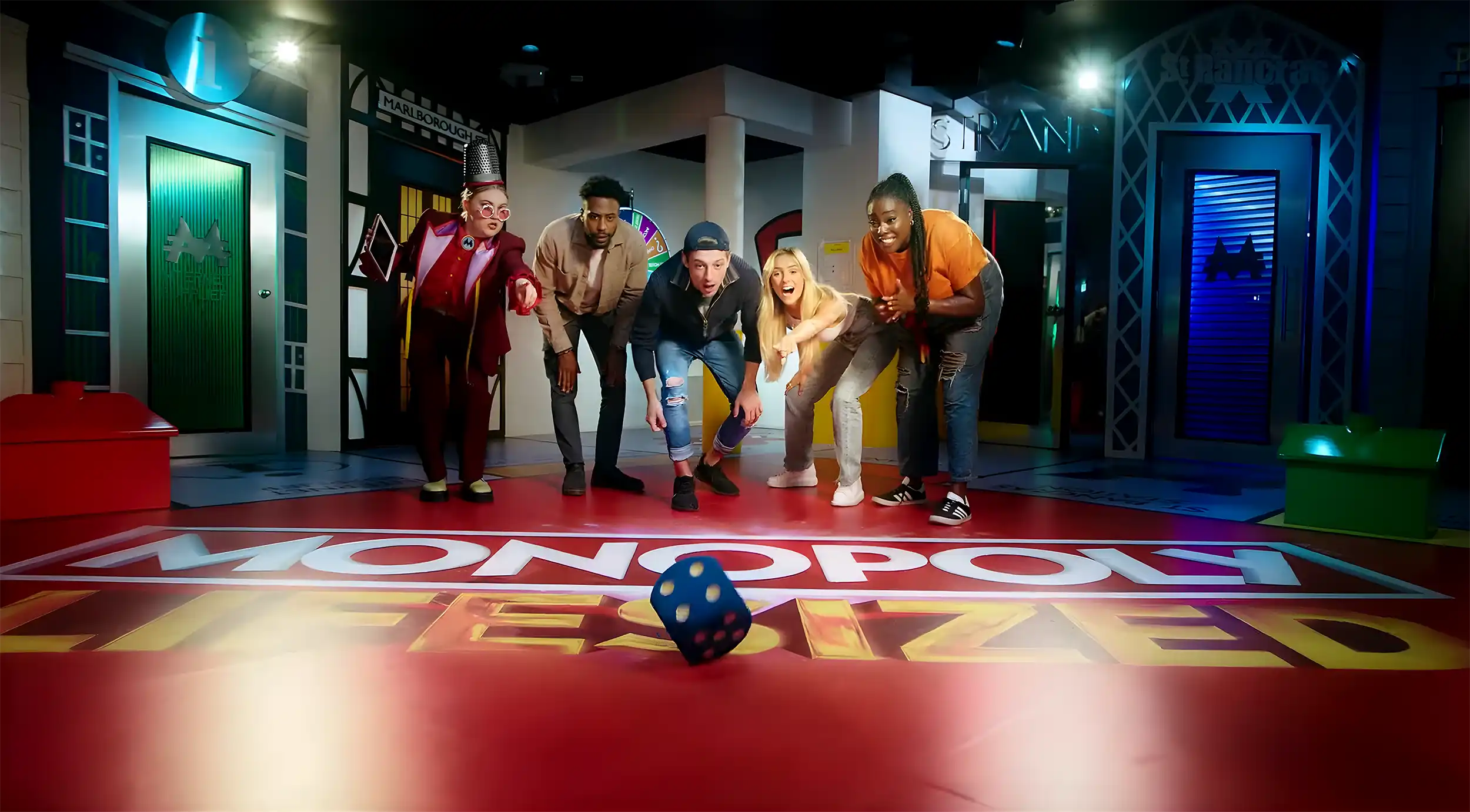 Experiential Marketing | A group of friends playing a life-sized Monopoly.